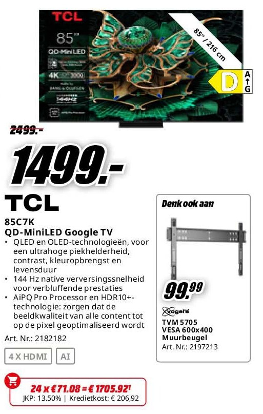 TCL 85C7K QD-MiniLED Google TV