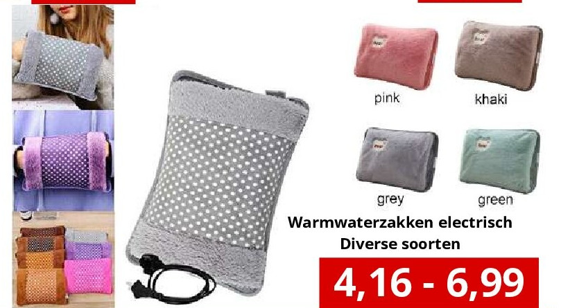 Warmwaterzakken electrisch Diverse soorten