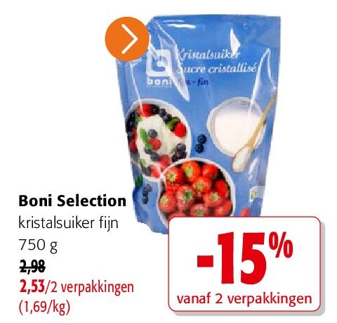 Boni Selection kristalsuiker fijn 750 g