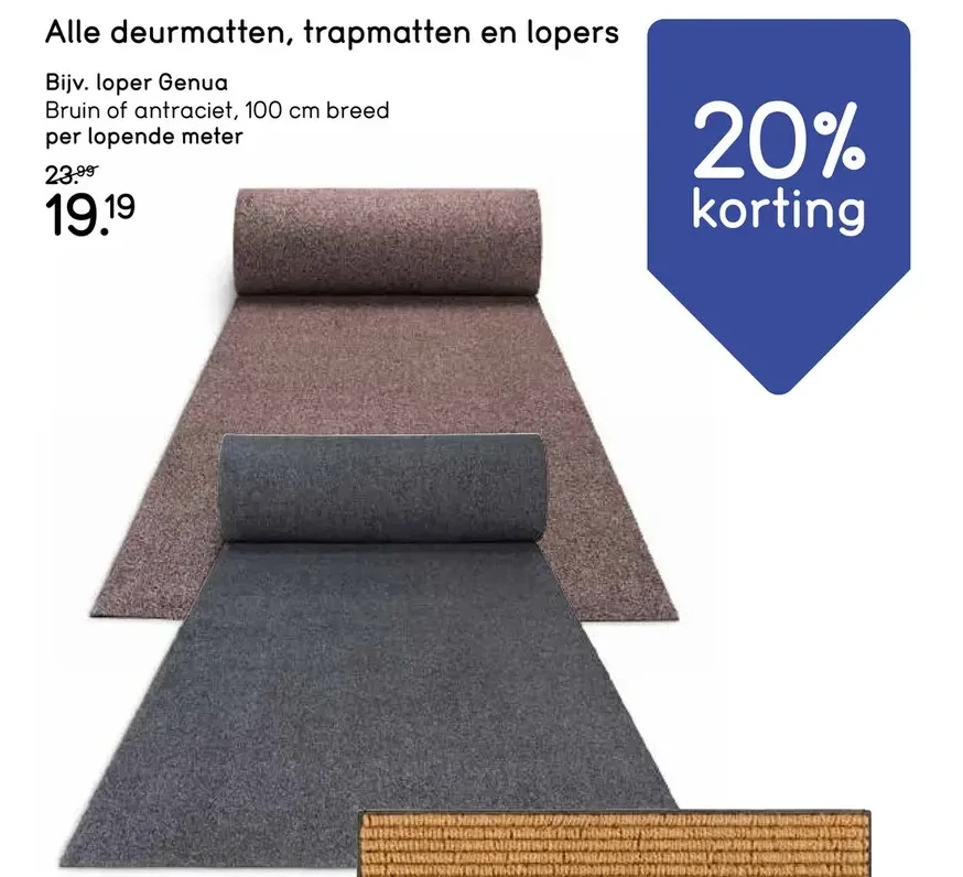 Alle deurmatten, trapmatten en lopers