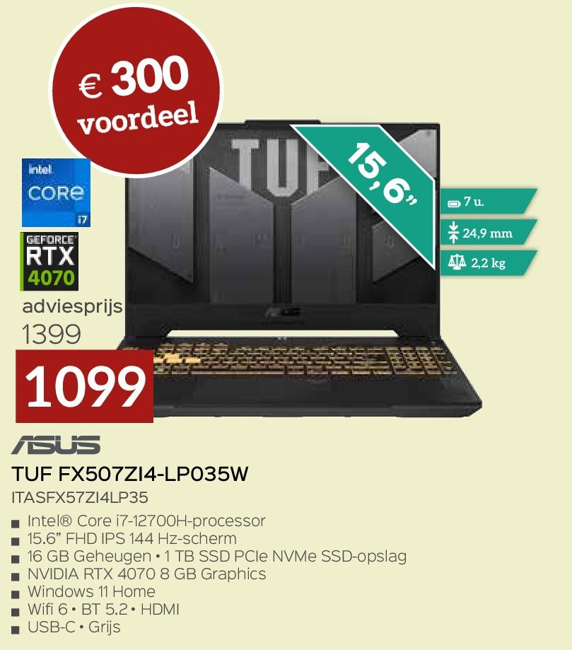 Asus TUF FX507ZI4-LP035W ITASFX57ZI4LP35