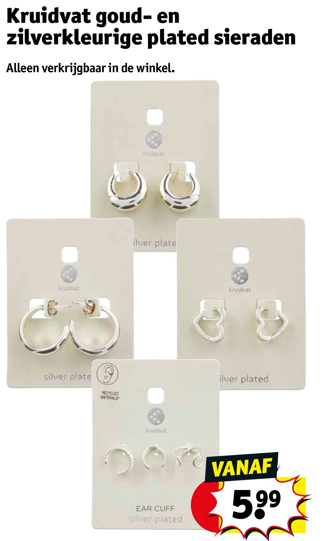 Kruidvat goud- en zilverkleurige plated sieraden