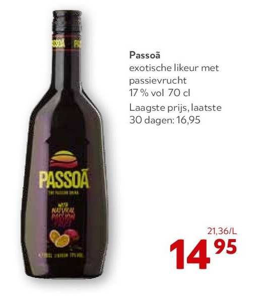 Passoã exotische likeur met passievrucht 17 % vol 70 cl