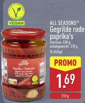 Gegrilde rode paprika's