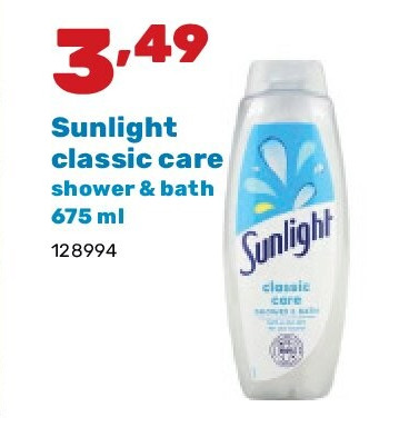 Sunlight classic care shower & bath 675 ml
