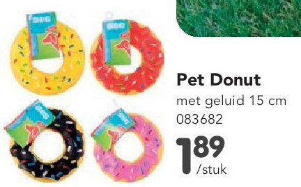 Pet Donut met geluid 15 cm 083682
