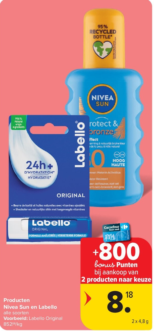 Producten Nivea Sun en Labello