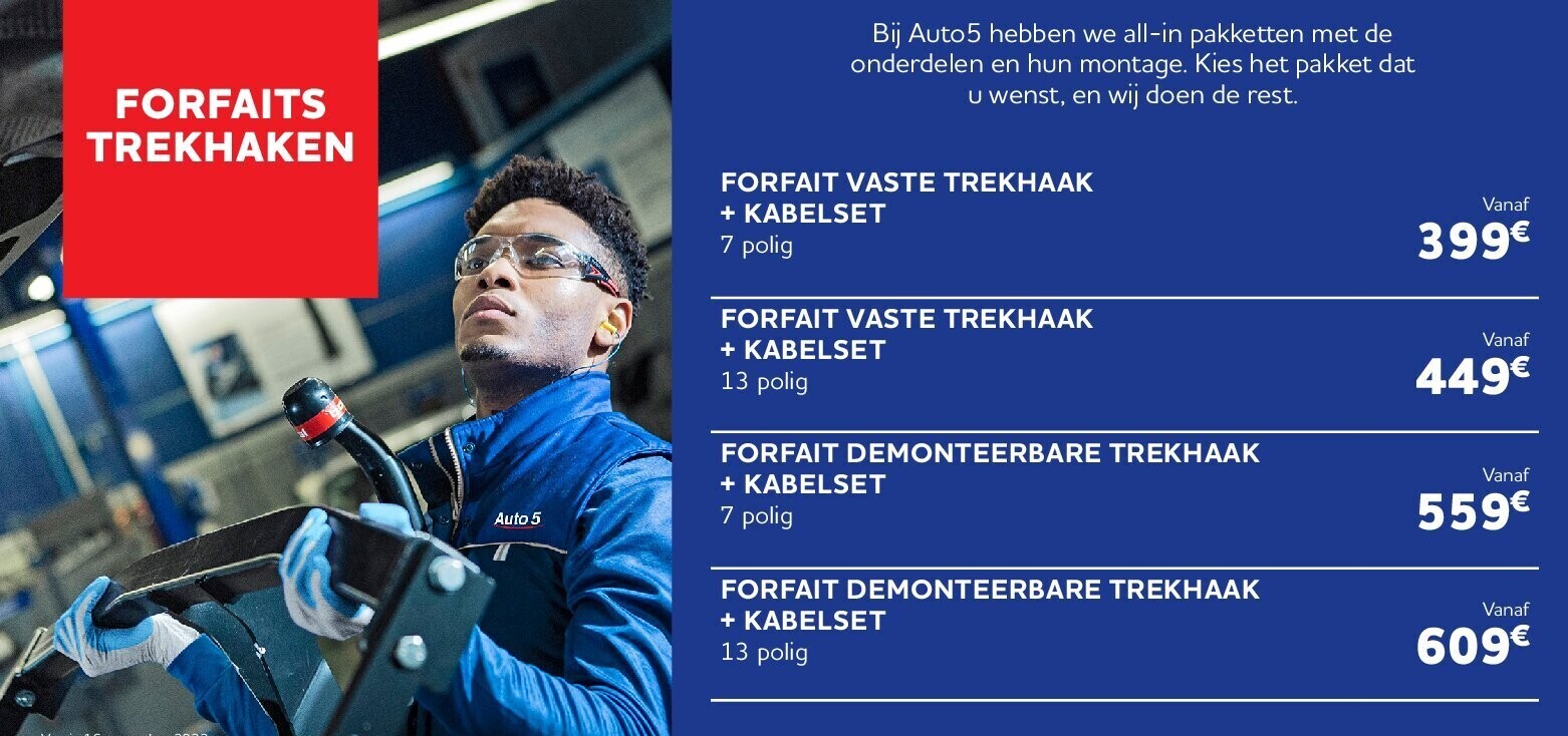 FORFAIT VASTE TREKHAAK + KABELSET