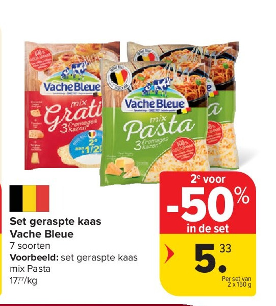 Set geraspte kaas Vache Bleue