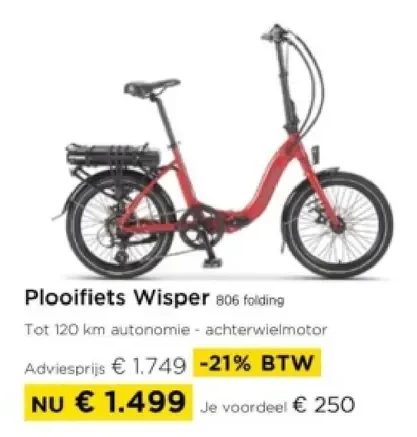 Plooifiets Wisper 806 folding