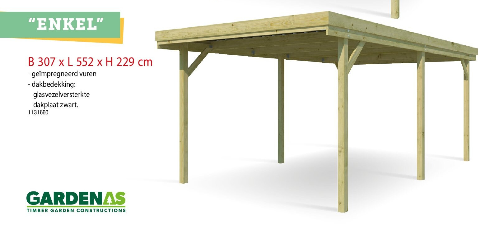 Gardenas carport 307x552 cm