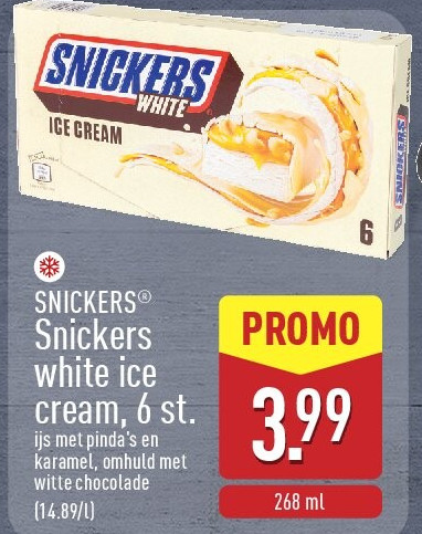 Snickers white ice cream, 6st.