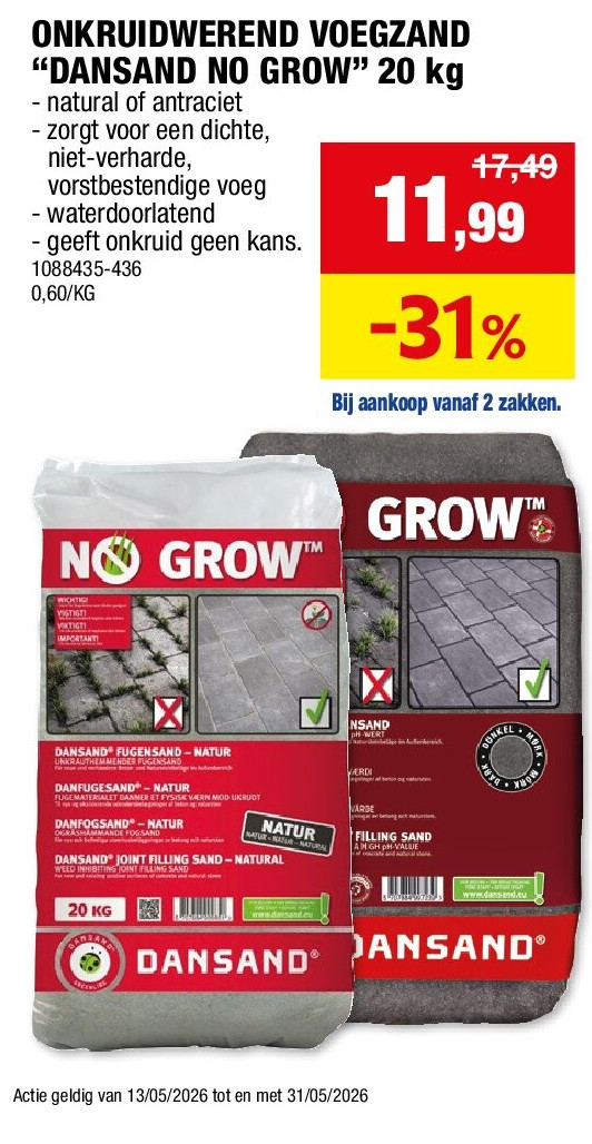 ONKRUIDWEREND VOEGZAND “DANSAND NO GROW” 20 kg