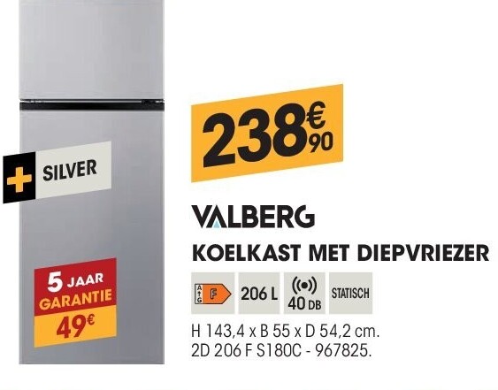 KOELKAST MET DIEPVRIEZER