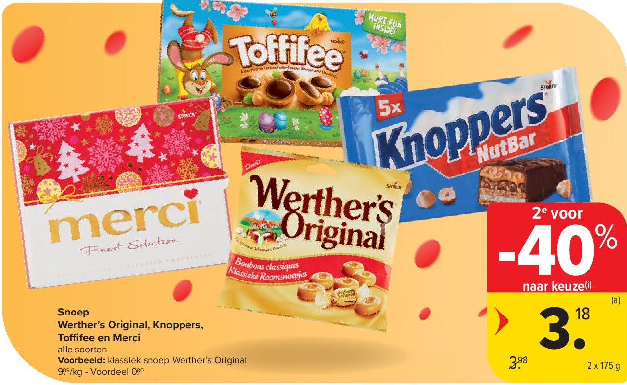 Snoep Werther’s Original, Knoppers, To fee en Merci