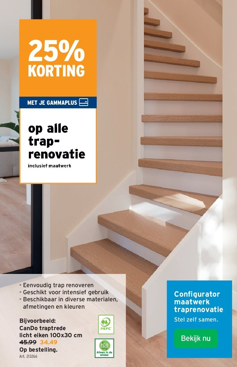CanDo traptrede licht eiken 100x30 cm
