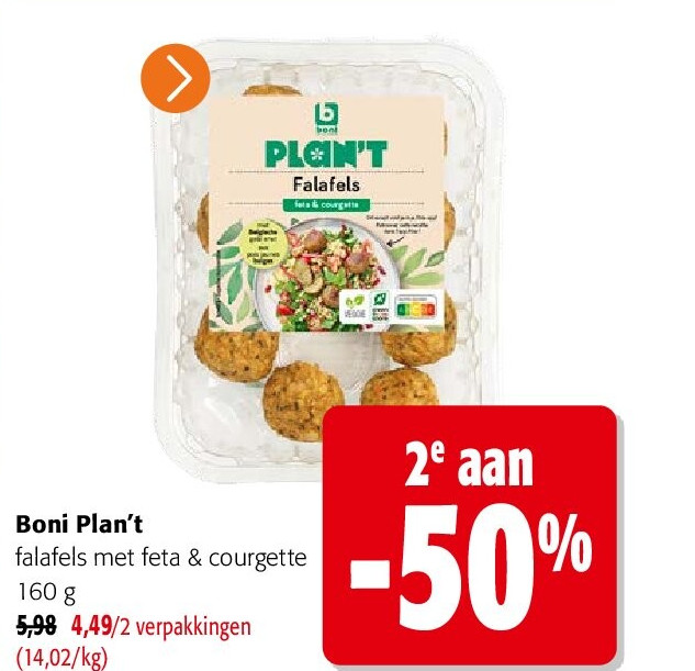 Boni Plan’t falafels met feta & courgette 160 g