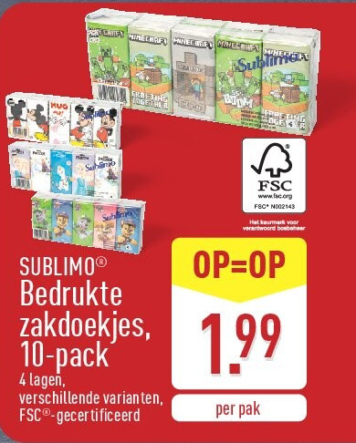 Bedrukte zakdoekjes, 10-pack