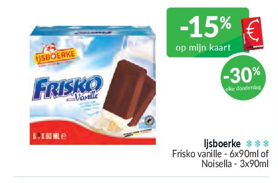 Ijsboerke Frisko vanille - 6x90ml of Noisella - 3x90ml