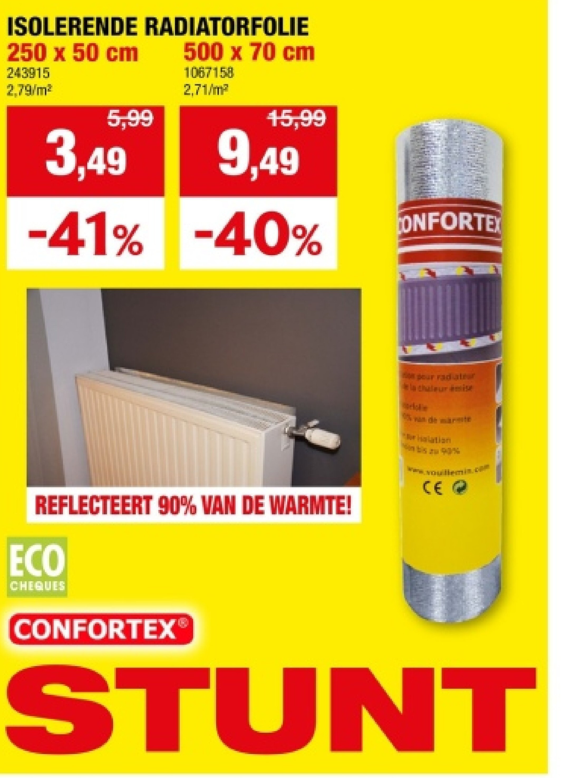 ISOLERENDE RADIATORFOLIE 250 x 50 cm