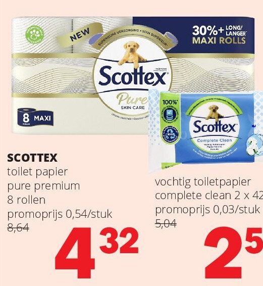 SCOTTEX toilet papier pure premium 8 rollen