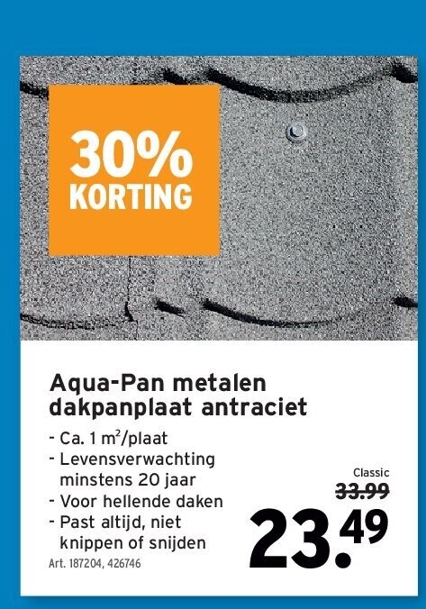 Aqua-Pan metalen dakpanplaat antraciet