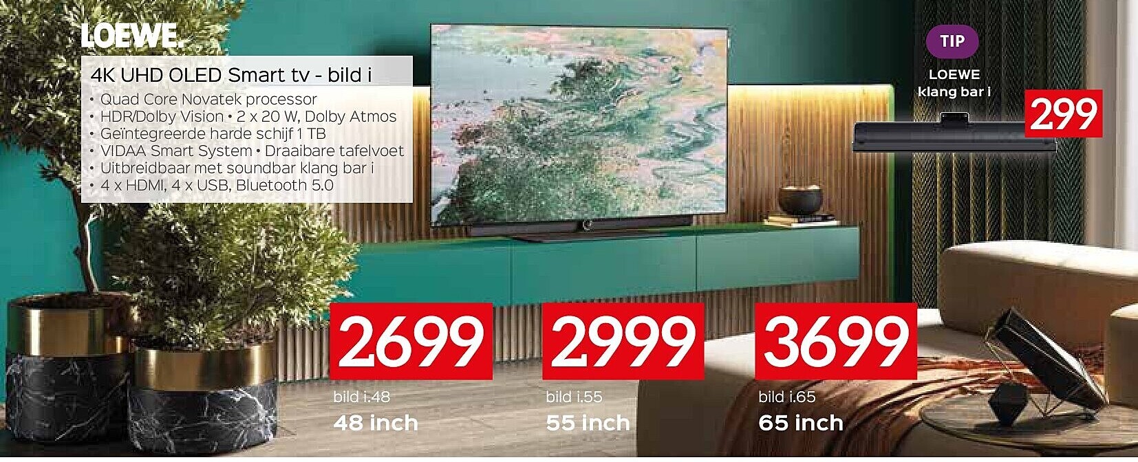 LOEWE 48 inch 4K UHD OLED Smart tv - bild i