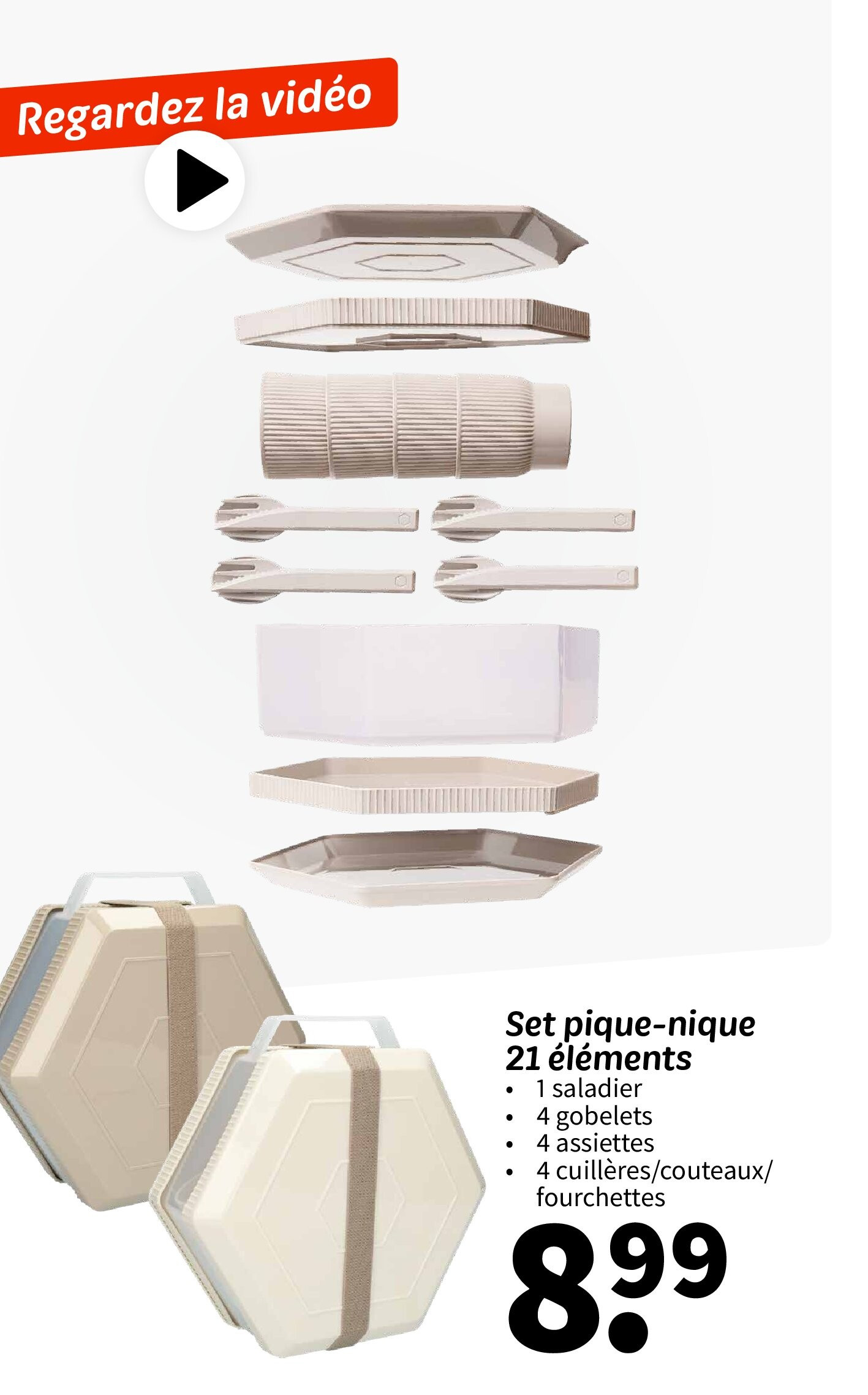 Set pique-nique 21 éléments