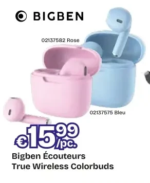 Bigben Écouteurs True Wireless Colorbuds