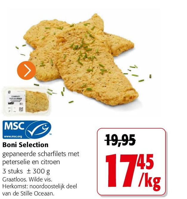 Boni Selection gepaneerde scharfilets met peterselie en citroen