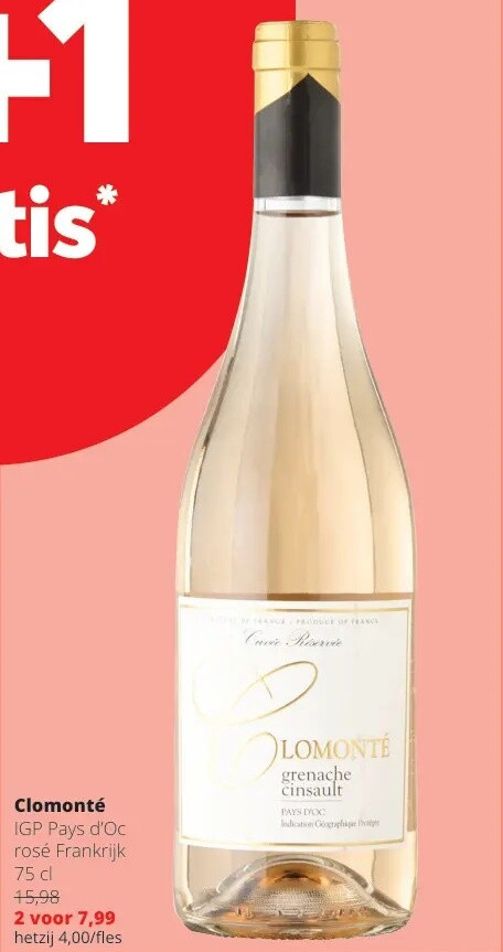 Clomonté IGP Pays d'Oc rosé Frankrijk 75 cl