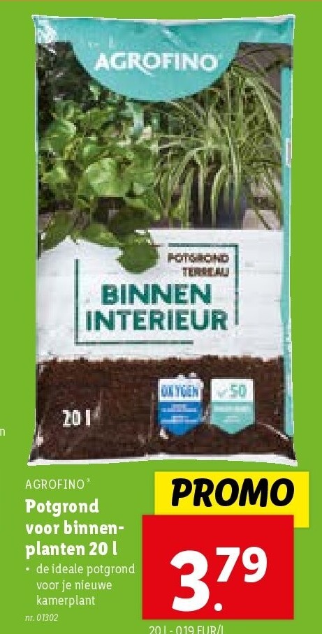 Potgrond voor binnenplanten 20 l