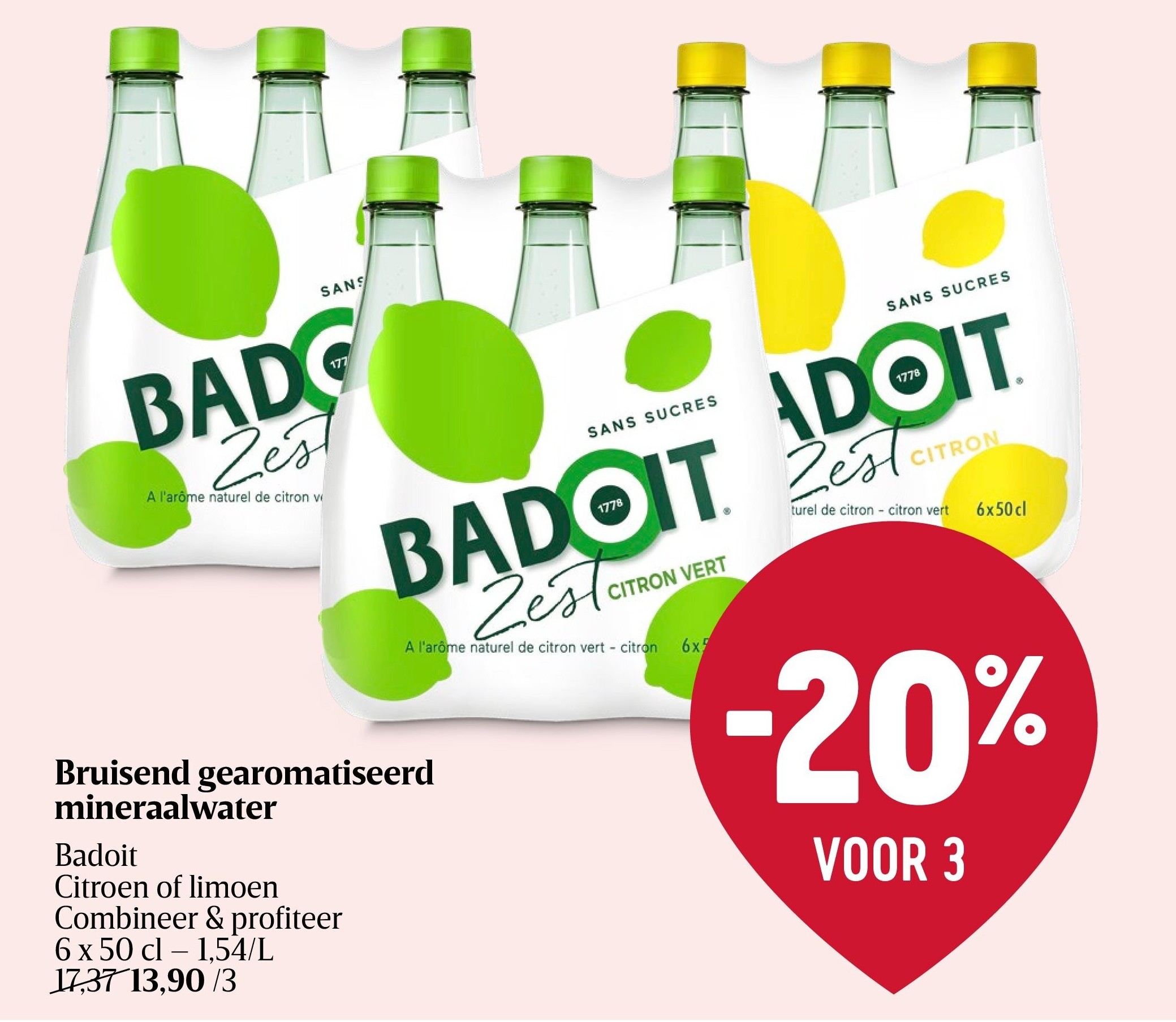 Bruisend gearomatiseerd mineraalwater