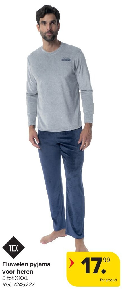 Fluwelen pyjama voor heren
