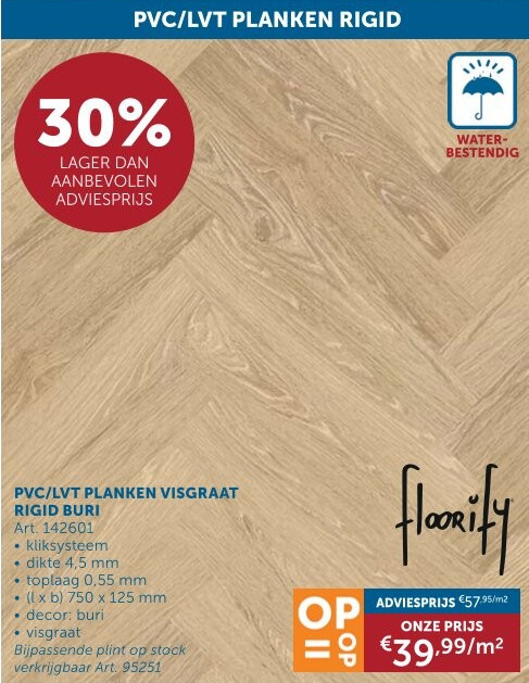 PVC/LVT PLANKEN VISGRAAT RIGID BURI