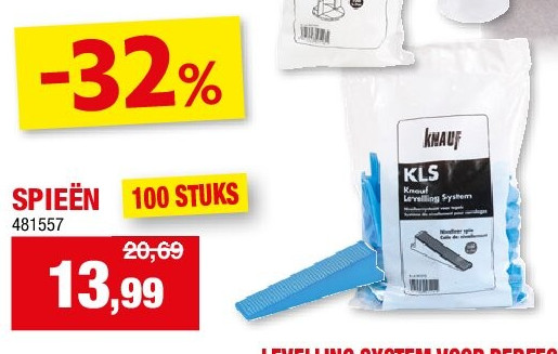 TEGEL NIVELLEER SYSTEEM “KLS” SPIEËN