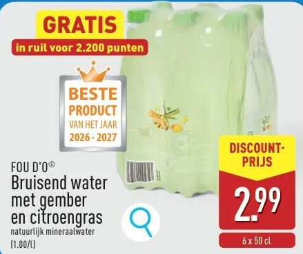 Bruisend water met gember en citroengras