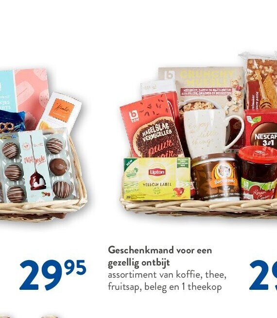 Geschenkmand voor een gezellig ontbijt