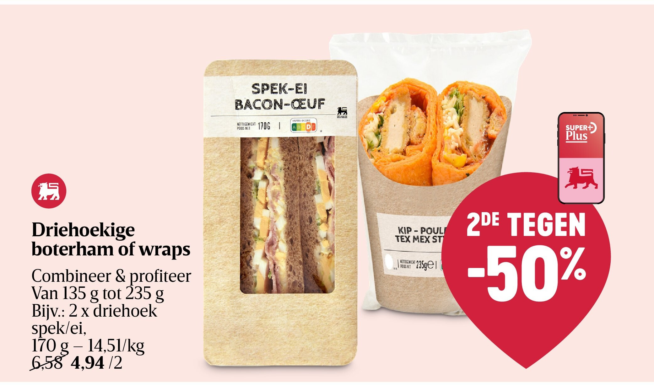 Driehoekige boterham of wraps