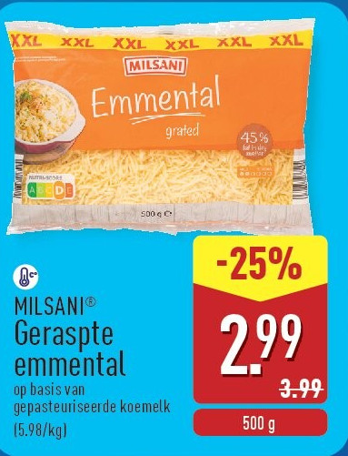 Geraspte emmental