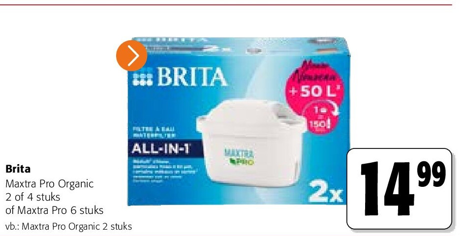 Brita Maxtra Pro Organic 2 stuks