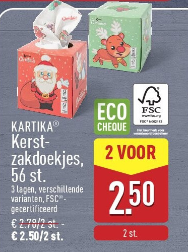 Kerstzakdoekjes, 56st.
