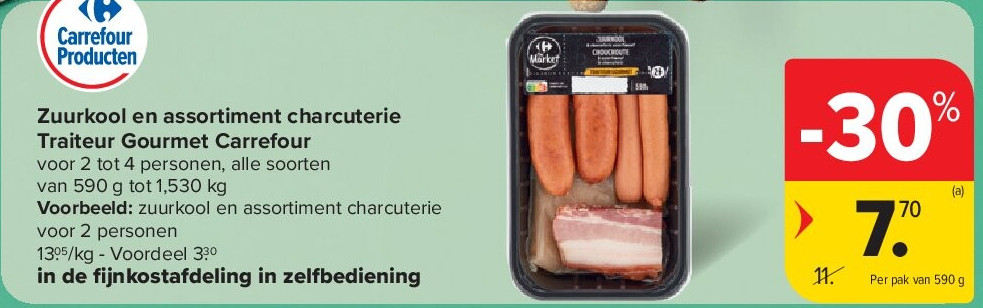 Zuurkool en assortiment charcuterie Traiteur Gourmet Carrefour