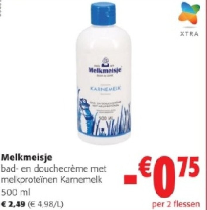Melkmeisje bad- en douchecrème met melkproteïnen Karnemelk 500 ml