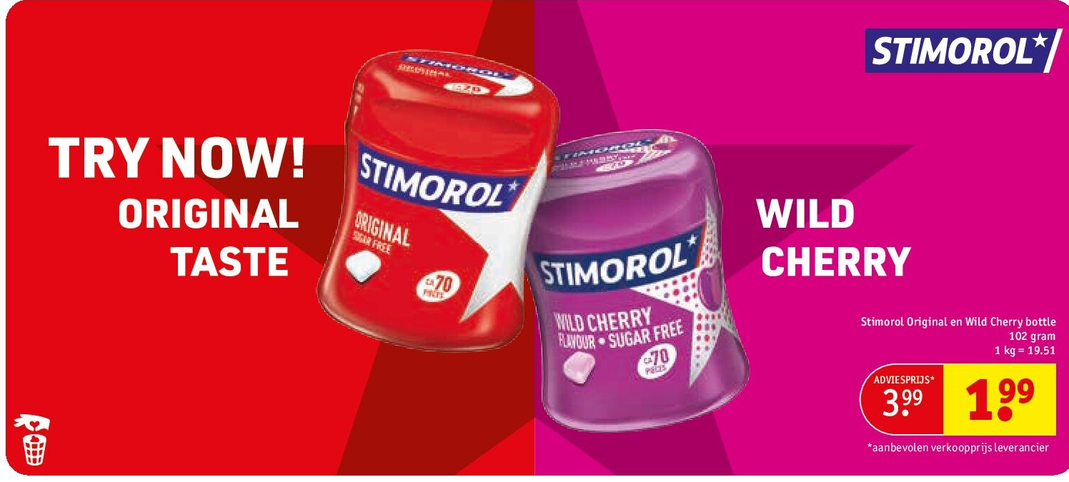 Stimorol Original en Wild Cherry bottle