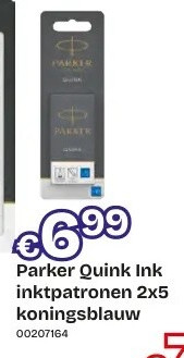 Parker Quink Ink inktpatronen 2x5 koningsblauw