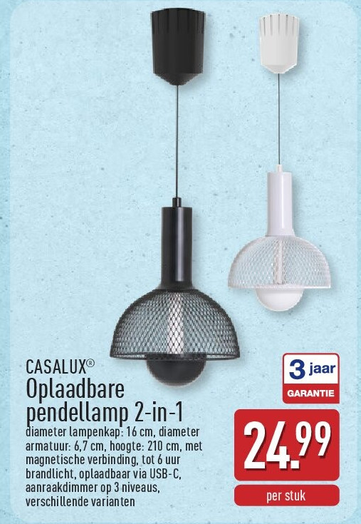 Oplaadbare pendellamp 2-in-1