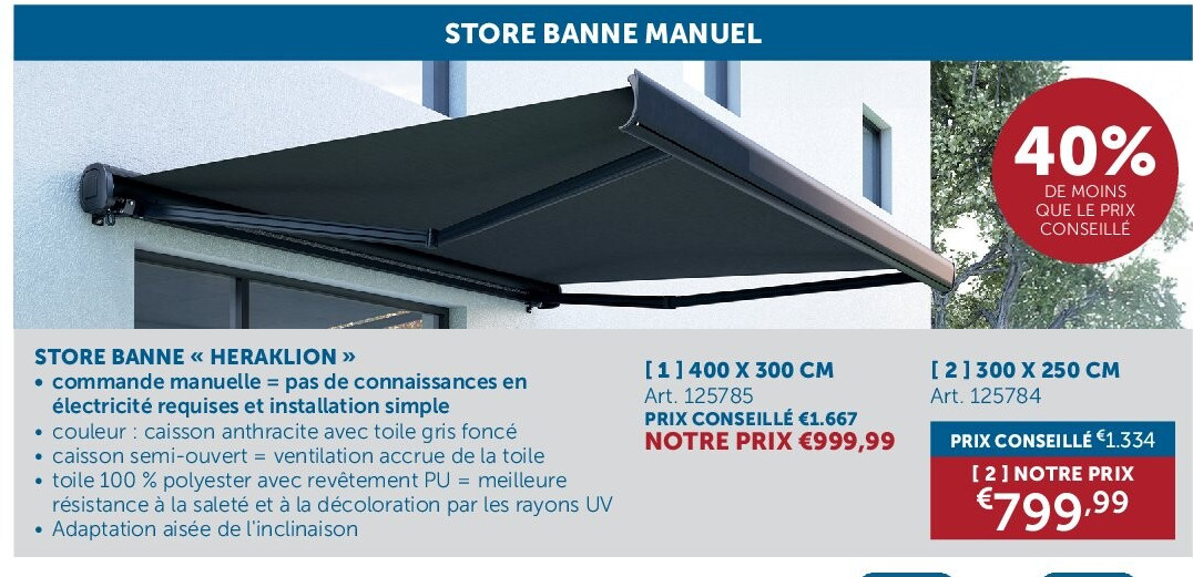 STORE BANNE « HERAKLION » [ 1 ] 400 X 300 CM