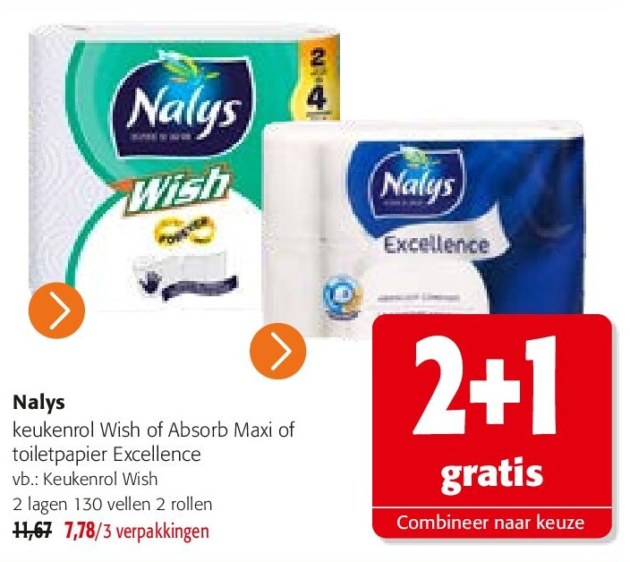 Nalys Keukenrol Wish 2 lagen 130 vellen 2 rollen
