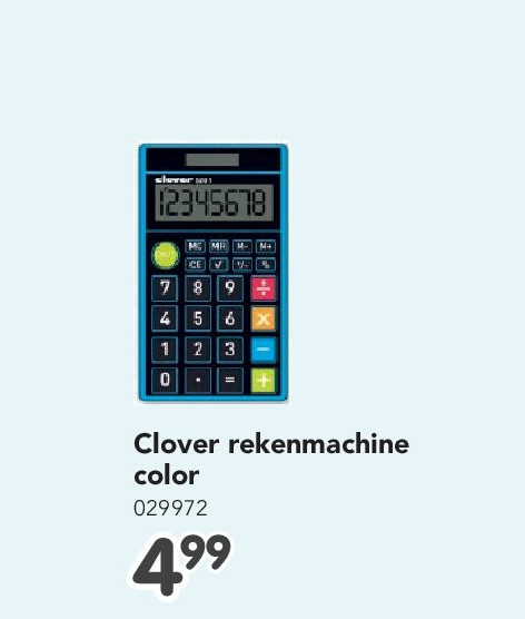 Clover rekenmachine color 029972
